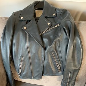 MAJE Black Leather Biker Jacket